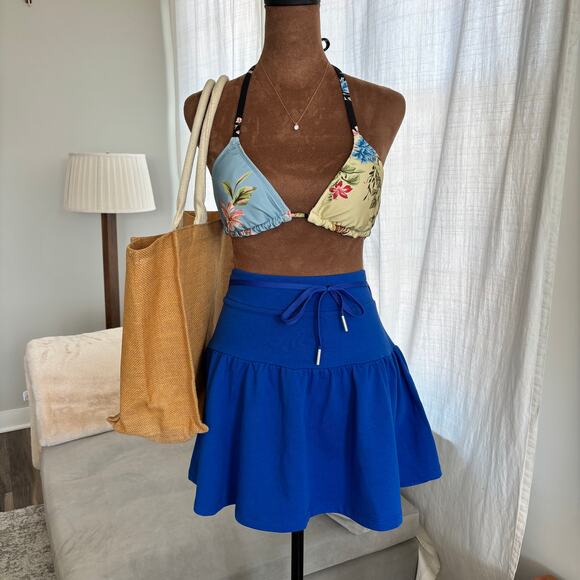 Blackbough Dresses & Skirts - Like New Blackbough Swim Micah Terry Skirt Blue Tie Waist Drawstring Size XL